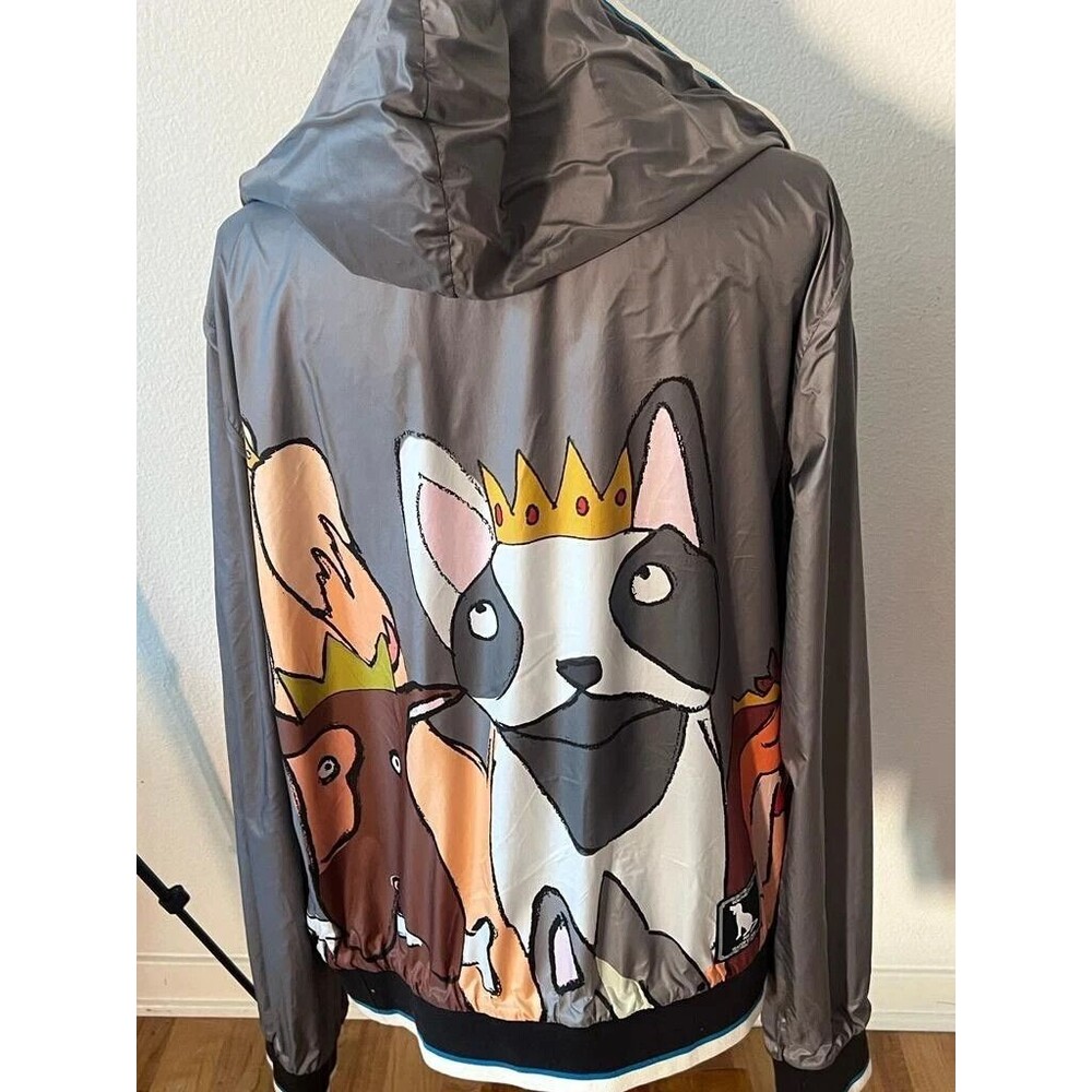 Dolce & Gabbana Men's K-way Dog Patch Jacket Ribbed Zip-Up Printed NEW  XL - Picture 10 of 12